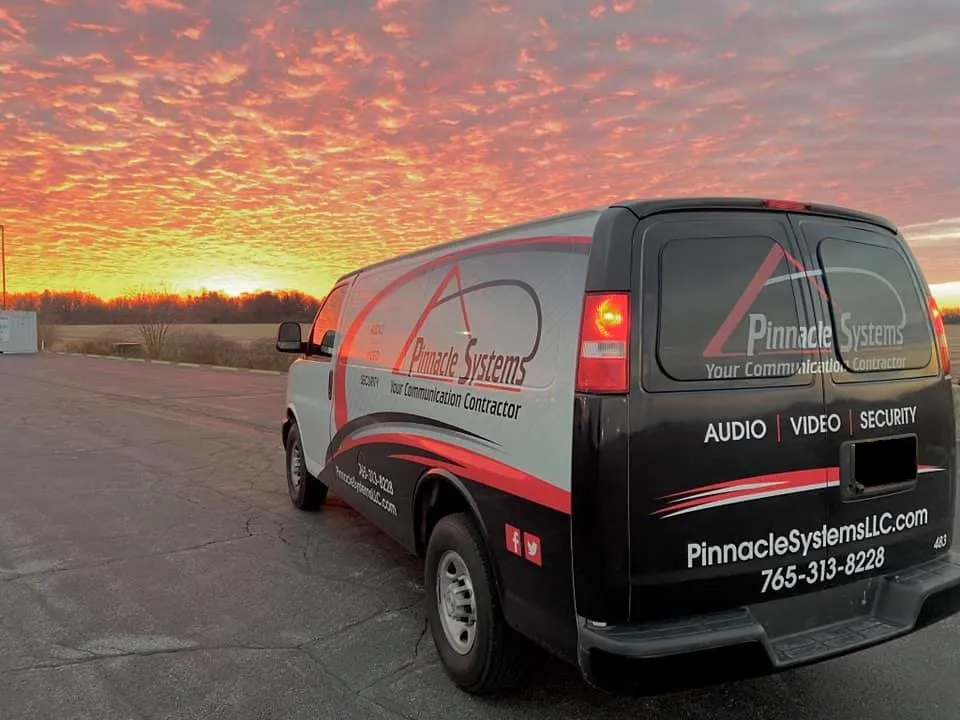 Pinnacle Systems van at sunset