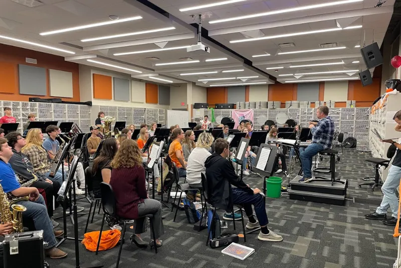 High school band room sound system